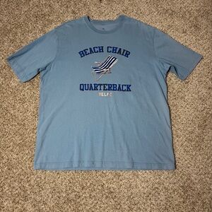 Tommy Bahama Relax XL Blue Graphic T-Shirt Beach Chair Quarterback Marlin Logo